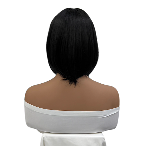 UBEAUTY Peluca Corta Lacia Negra 25 cm Resistente al Calor