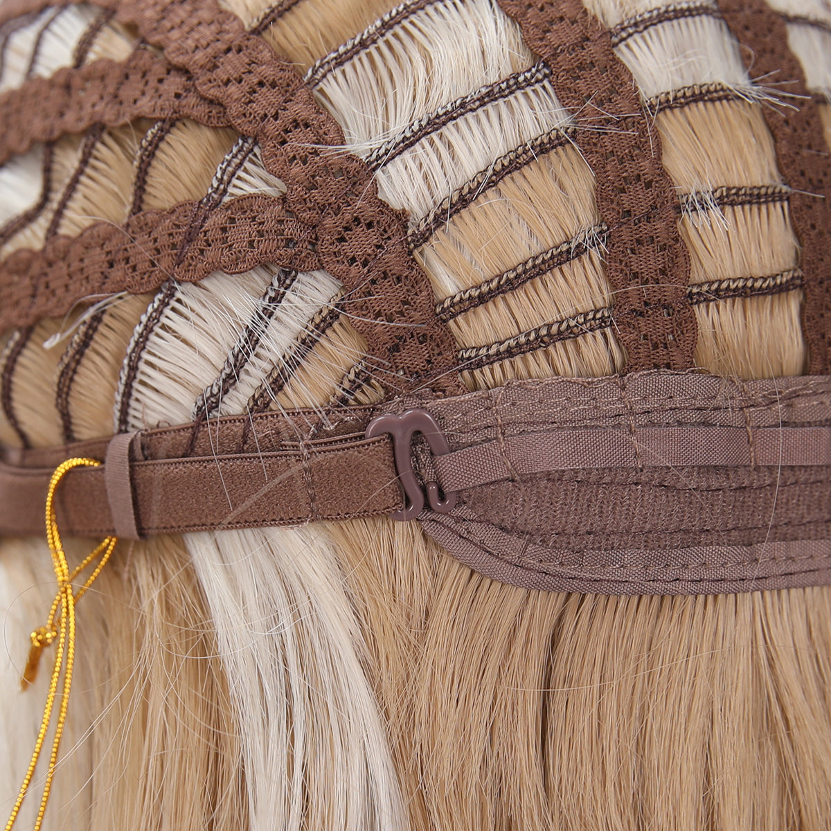 Peluca rubia degradado en capas de 20 pulgadas (50 cm) con flequillo estilo cortina