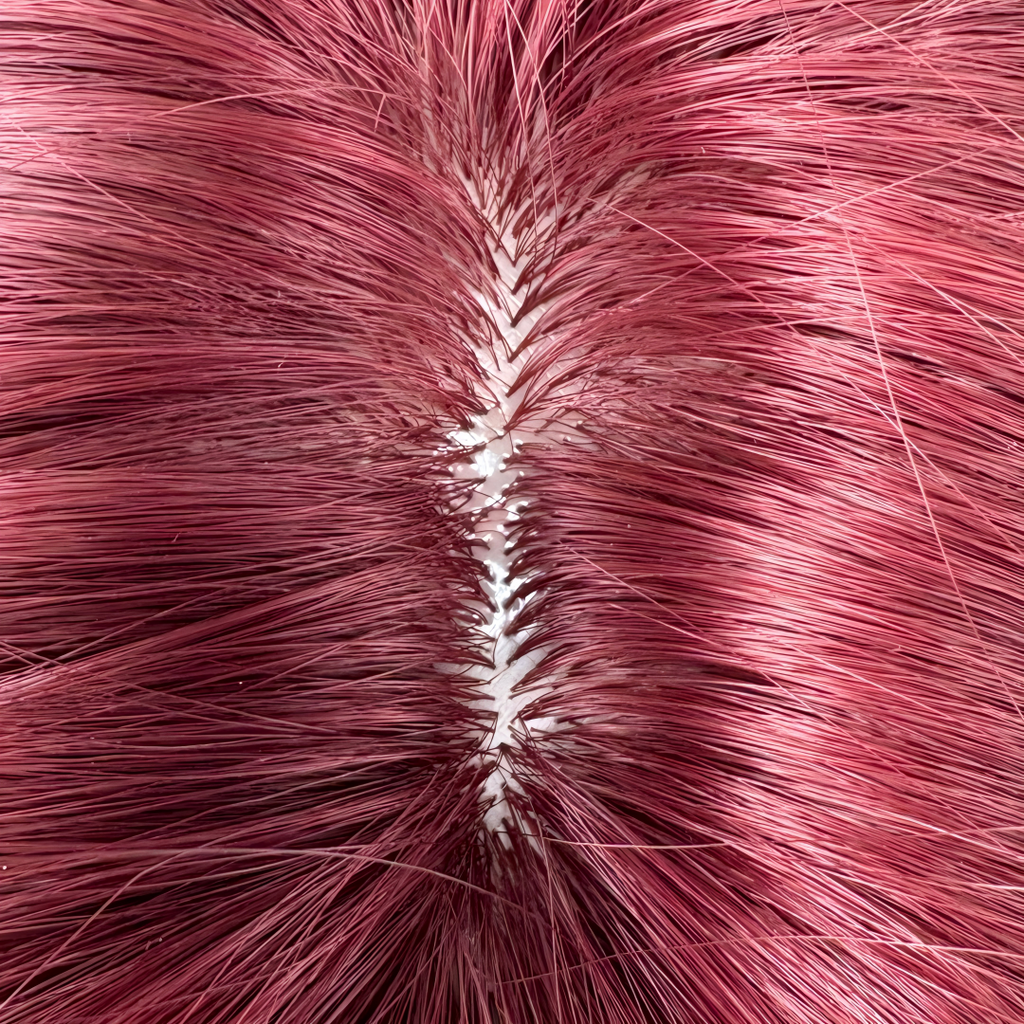 UBeauty Peluca De 66 CM, Rosa Con Mechas Rojo Cereza, Con Flequillo Y Termorresistente