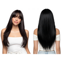 UBeauty Peluca Negra Lisa 70CM, Color Natural Con Flequillo,Apto para herramientas de calor