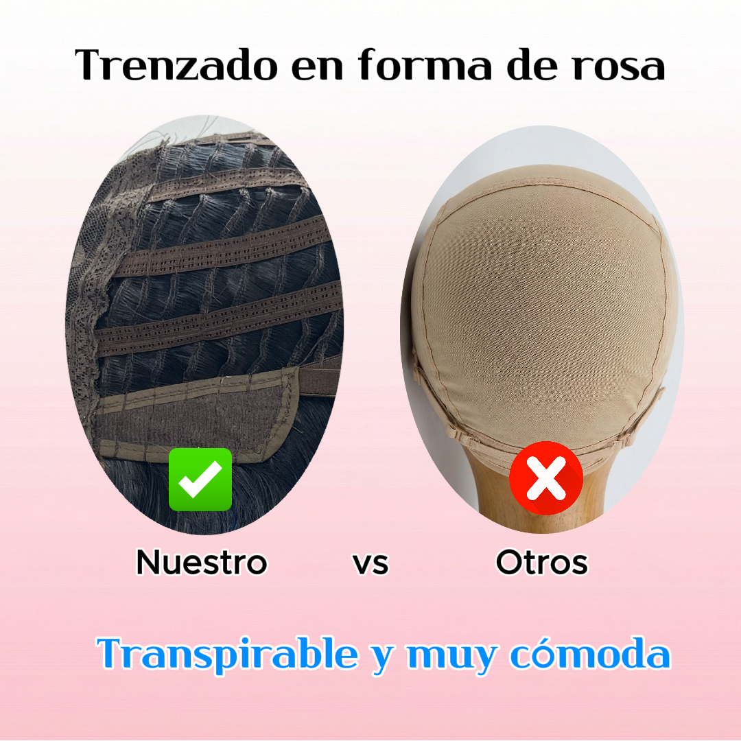 UBeauty Peluca Larga De 68 Cm En Onda De Agua Color Negro, Con Flequillo Y Termorresistente
